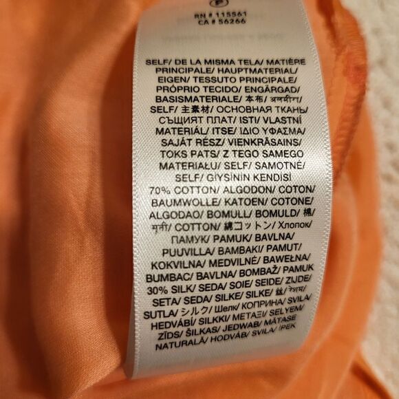 NWT 7 For All Mankind Orange Silk Blend Sleeveless Blouse Sz.XS $168 - Picture 9 of 9